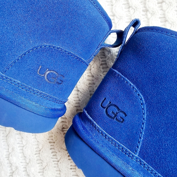 UGG Neumel II Chukka Boots Unisex Dive Blue Leather Suede Wool Lined Big Kid 3 - Picture 9 of 16